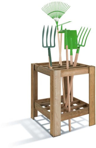 Jardipolys Range Outils à 16 Cases - 60 x 60 x H75 cm en Bois - 60 x 60 x 75 cm - Cerland