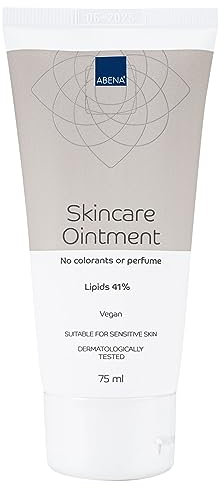 ABENA Hautpflege-Salbe | 24h Feuchtigkeitsbalance & 7-Tage Schutzbarriere | pflegt trockene Haut & beruhigt gereizte Haut | IAD Dermatitis Prävention | frei von Duftstoffen & Farbstoffen | 75 ml