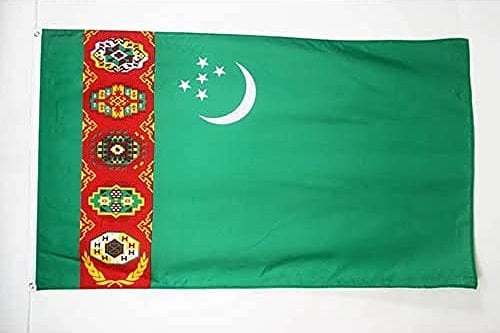 BANDIERA TURKMENISTAN 150x90cm - BANDIERA TURKMENA 90 x 150 cm - AZ FLAG