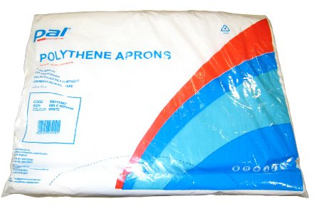 Geen Merk Pack of 100 White Disposable Polythene Apron | Prevents cross-contamination in busy food prep spaces while shielding clothing against messy commercial spills.