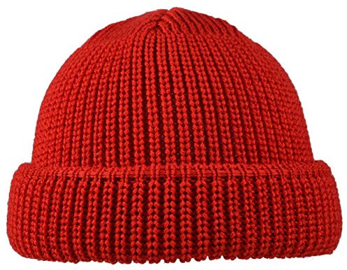 Schippermütze Schurwolle Wollmütze Wintermütze rot Rollmütze Mütze