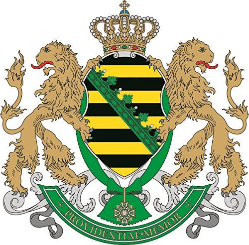 U24 Aufkleber Königreich Sachsen Wappen 10 x 10 cm Autoaufkleber Sticker Konturschnitt