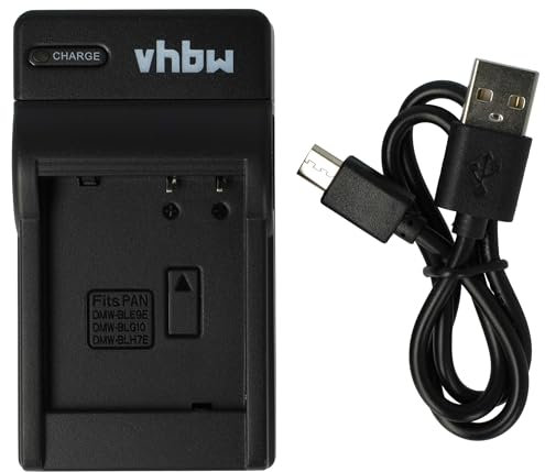 vhbw Cargador de batería USB Compatible con Panasonic Lumix DMC-TZ80 Cámara Digital, cámara de vídeo, cámara de acción -Carcasa de Carga