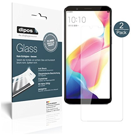 dipos 2x Displayschutzfolie 9H klar für Oppo R11s Plus