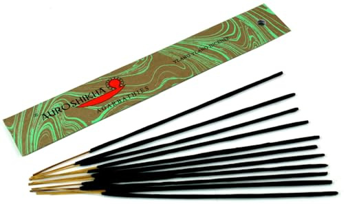 Auroshikha Räucherstäbchen - Indische Aromadüfte, Ylang Ylang Incense | Handgefertigte Räucherstäbchen, 10 g Packung, traditionelle Herstellung, sozial verantwortlich, aus dem Sri Aurobindo Ashram.