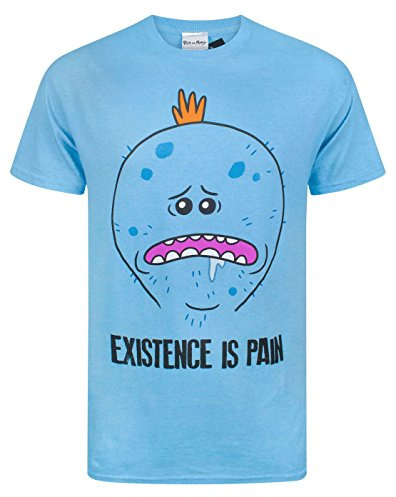 Rick and Morty T-Shirt Mr Meeseeks Existence is Pain Character Blue Tee L
