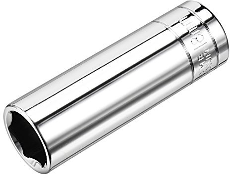 sourcing map 1/2 Inch Drive 18mm 6-Point Deep Socket, Metric, Cr-V, 78mm Length