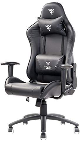Itek Gaming Chair Playcom Pm20, Pvc, Nero, Normale