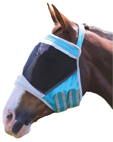 Shires Fliegenmaske, feinmaschig, ohne Ohren, Blaugrün