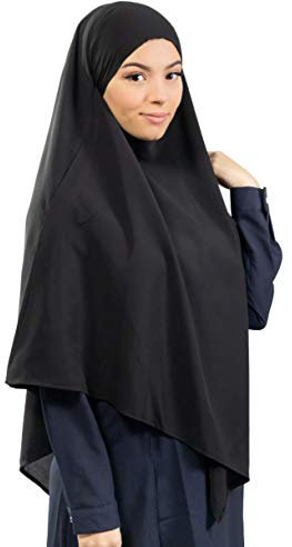 Lamis Hijab – Khimar Hijab – Jilbab für Damen Gr. Einheitsgröße, Schwarz