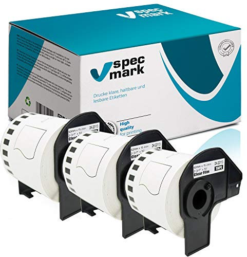 specmark 3 Rollen Endlosetiketten kompatibel mit Brother DK-22113 62mm x 15,24m Etiketten für allen QL-Etikettendruckern QL-570 QL-700 QL-800