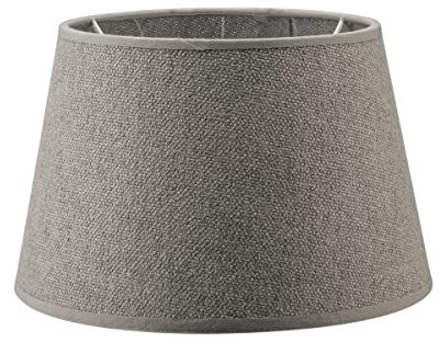 Home Sweet Home Landhausstil Lampenschirm Melrose | rund |20/20/13cm | Grau | Stoff-Lampenschirm aus Baumwolle | für E27 Lampenfassung | RoHS-geprüft | für Tischlampe, und Wandleuchte