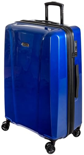 Bowatex Blaue Koffer 74 cm, großer Hartschalenkoffer Trolley Cavalet