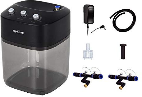 REPTI ZOO 2.2L Solo Adjustable Starter Mister for Reptile Terrariums Humidifier High Pressure Silent Pump Machine Misting Rainforest Sprayer System Tank with 2PCS Nozzles for Reptiles/Amphibians