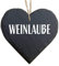 Homeyourself Herz Schieferherz Schiefer Schieferschild 10 x 10 cm Weinlaube schwarz Dekoschild Wandschild Schild Stein Wein