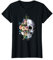 T-shirt à motif tête de mort et roses en sucre pour femmes et filles Halloween T-Shirt