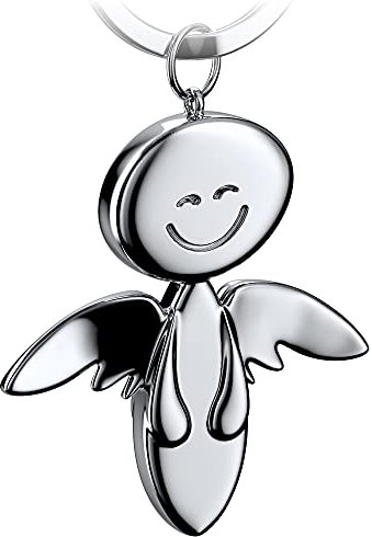 FABACH Schutzengel Schlüsselanhänger Smile - Edler Engel Anhänger aus Metall - Geschenk Glücksbringer Auto Führerschein - Fahr vorsichtig