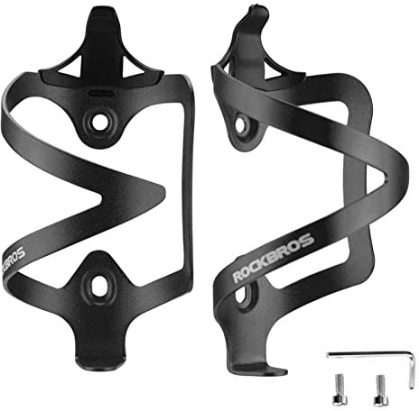 ROCKBROS Portaborraccia Bici in Alluminio, Porta Borraccia per Bicicletta MTB, Portabottiglie Leggero Stabile, con Tool di Montaggio e Viti, 1 Pezzo/2 Pezzi, Accessori Bici