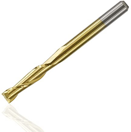 Drill Bit 2 Flute Flat End Mill 10pcs 3.175mm Shank Spiral Milling Cutter Titanium Coated Carbide End Mills,2.0x3.175x17mm