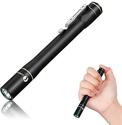 LUMINTOP IYP365 LED Taschenlampe in Stiftgröße 200 Lume LED-Inspektion Arbeitsleuchte AAA-Batterie mit 3-fach verstellbarem für Lesen Camping Outdoor und Notfall Schwarz (6500K)