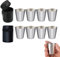 HXHWKEN 8Pcs Stainless Steel Shot Cups Set 30ml Mini Portable Drinking Glasses Camping Wine Schnapps Cups with 2 Leather Case for Travel Hiking Picnic