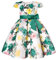BUNNY LULU Mädchen Kleid mit schräger Schulter, Brautjungfer, Hochzeit, Prinzessin, Kinder, Schleife, Geburtstagsball, Party, Show, Abend, Lavendel.（Grün,5-6 Jahre）