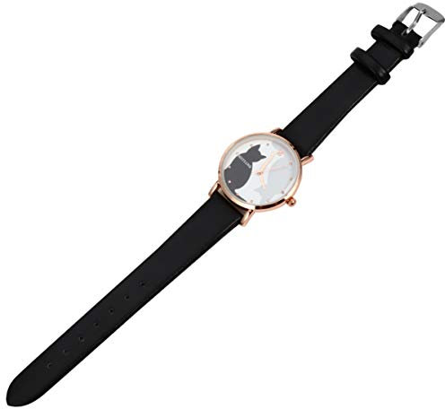 ULTECHNOVO Armbanduhr Katze Damen Damenuhren Lustige Katze Klassische Lederarmbanduhren Und zu für Kinderuhr Katze Katzen Armbanduhr Damen