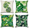 OCEUMACO Leinen Kissenbezug 50x50 Dschungel Kissenhülle 4er Set Quadratisch Dekokissen Sofakissen Bezug für Couch Sofa Grün Natur Muster Kissen Kissenbezüge Deko Zierkissen Couchkissen Outdoor