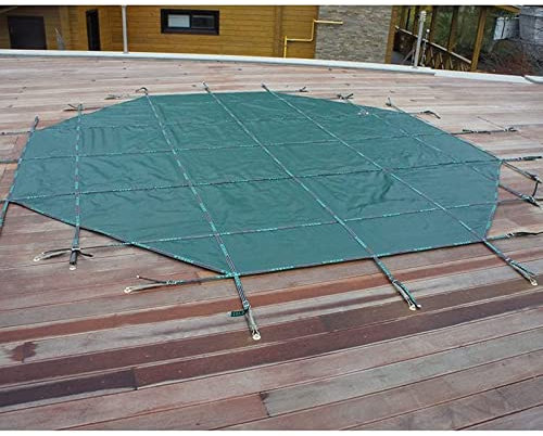 ANUU Winter Inground Pools Covers Round 24ft/18ft/15ft/14ft/12ft/10ft/8ft/7ft/6ft/5ft/3ft, Extra Heavy Duty Swimming Pool Safety Cover, Custom Size,14ft/4.3m