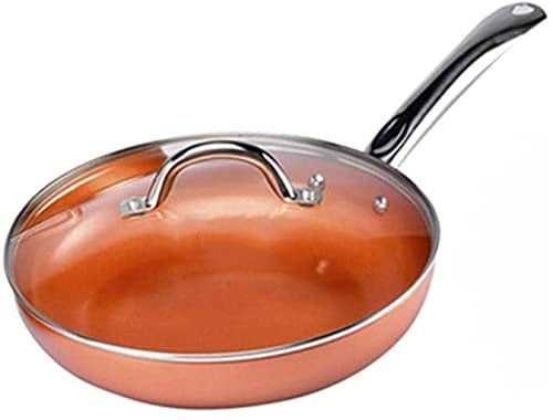 PURRL Wok-Pfanne Antihaft-Profi-Bratpfanne mit Glasdeckel Einhand-Orange Multifunktions-Bratpfanne Kochgeschirr Little Surprise