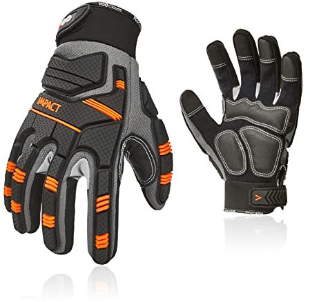 Vgo... Gants de Sécurité, Mécanicien, Anti-Vibrations, de Rigueur, Heavy Duty (SL9792IP, Gris, 9/L, 1 Paire)