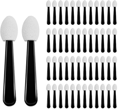 50Pcs Eyeshadow Applicator, Eye Shadow Brush Pack, Makeup Applicators Disposable Sponges for Eyeliner, Eye Makeup, Arts Crafts, DIY Nail Art Beauty Tool