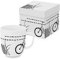 Paperproducts Design PPD - 161402206 - Kaffeebecher, Fahrrad Strand, schwarz, weiß, New Bone China, mit Geschenkkarton, H: 10cm, D: 9cm, 400ml