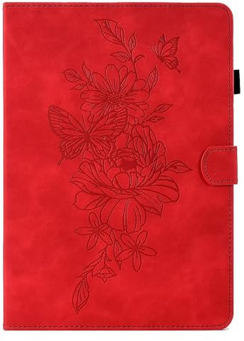 MOKASE Etui pour 6 Kindle Paperwhite 5/6/7/10e Génération 2012-2018 (Modèle: EY21 / DP75SDI / PQ94WIF), Housse en Cuir Suédé avec Support, Automatique Réveil/Sommeil Fonction avec Porte Stylo, Red