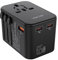 LENCENT Adaptateur de Voyage Universel GaNIII 65W Chargeur Mural avec 1 Port USB et 2 adaptateurs de Charge Rapide Type C PD pour iPhone Samsung Ordinateur macbook Type A/C/G/I USA/UK/EU/AUS