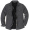 Mens Shacket Flanellhemd Jacke für Männer Sherpa Fleece gefüttert Plaid Shirts Langarm Snap Button Up Solid grau L