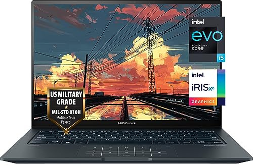 ASUS Zenbook Pantalla táctil OLED de 14.5 pulgadas, 2.8K (2880 x 1800) 120Hz, Intel Core i5-13500H (Beats i7-1360P), teclado retroiluminado, huellas dactilares, Harman/Kardon, Win 11, con paquete