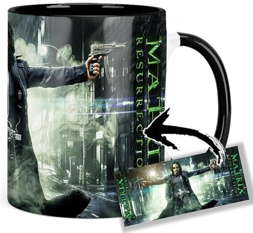 Matrix Resurrections Keanu Reeves Tasse Innen & Henkel Schwarz Keramikbecher Mug