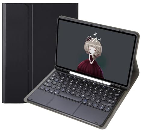 HLTOOP Funda con Teclado para Samsung Galaxy Tab S8/S7 11 Inch (SM-X700/X706/T870/T875/T878), Contiene Ñ, Teclado Bluetooth Magnéticamente Desmontable,Black with touchpad