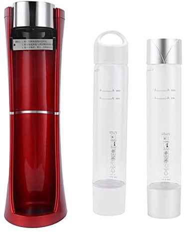 Soda-Maschine, Sprudelwasserbereiter-Set, Edelstahl-Sprudelwasserbereiter, Soda-Maker-Maschine Für zu Hause, Mit Soda-Maschine Und Zwei Leeren Wasserflaschen, Schnell, Tragbar (rot)
