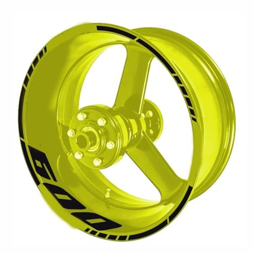FLYIFE Vinile Moto Hornet Adesivi Ruota Rim Logo Decalcomanie Serbatoio per H&Onda Hornet 600 900 250 Accessori (Color : 600 Black)