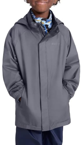Mountain Warehouse Pakka Kinder Regenjacke wasserdicht | Leicht & atmungsaktiv, Reflektierende Details, Verstaubare Kapuze & Packbeutel, Ideal für Schule & Regenwetter