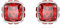 Swarovski Birthstone Ohrstecker, Kissenschliff, Juli, Rot, Rhodiniert