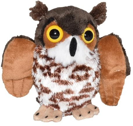 Wild Republic Pocketkins Eco Virginia-Uhu, Plüschtier, 12 cm, Plüschspielzeug, Hergestellt aus recycelten Materialien, Umweltfreundlich