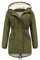 TOFOTL Regenjacke Damen Winter Mode mit Kapuze Reißverschluss Einfarbig Breite Fit Damen Jacke Winter Fleecejacke Snowboardjacke Damen Warmer Wintermantel Damen 02 Armeegrün L