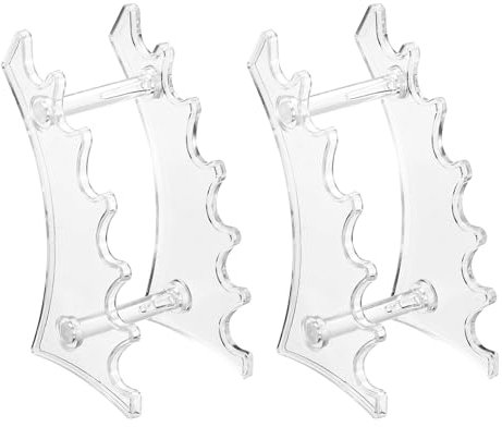 sourcing map 2 Pack Plastic Pen Holder, 6-Slot Acrylic Pen Display Stand, Eyebrow Pen Rack, Makeup Brush Organizer for Office Home Store（Horizontal Clear）