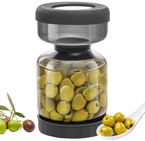 WhiteRhino Gurkenglas zum Umdrehen,1L Glas Einlegeglas, Gurkenglas,with Strainer,Gurken Behälter,Einlegeglas zum Umdrehen, for Olive, Kimchi,Jalapenos,Auslaufsichere Luftdichte Deckel