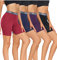 wirarpa Damen Boxershorts Panties Modal Radlerhose Kurze für Unter Kleid Anti Scheuern Unterhosen mit Bein 4er Pack Mehrfarbig Größe L