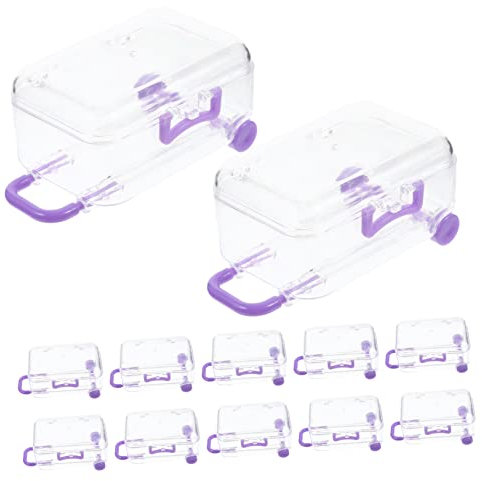 WATIIFUFU 12stücke Mini Koffer Süßigkeitenboxen Teilig Transparente Geschenkboxen Für Reisen Und Partys Langlebig Und Wiederverwendbar Für Dekoration Und Präsentation Von Süßigkeiten