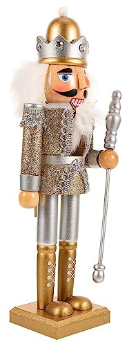 Amosfun Nutcracker Ornament Large Nutcracker Statue Wood Festive Christmas Decor Xmas